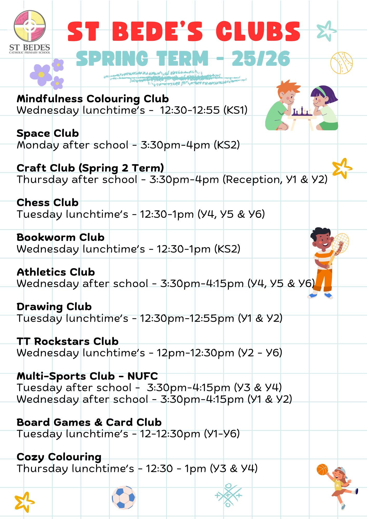 Spring Term Clubs